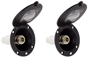 2x Phoenix Recreational Vehicle Exterior Spray Port | Quick Connect Valve- Matte Black Plastic | Innovative Design