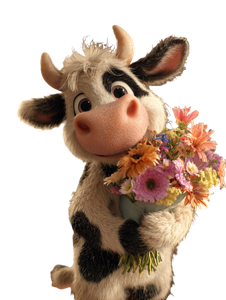 Cute Cow Bouquet Vinyl Car Decal Sticker – Waterproof & UV-Resistant 4.1066666666666665"