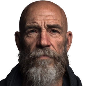 Bearded Middle-Aged Man Vinyl Car Decal Sticker – Waterproof & UV-Resistant 3.4133333333333336"