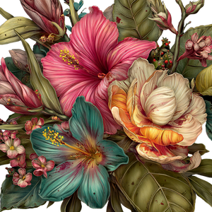 Tropical Flower Tattoo Vinyl Car Decal Sticker – Waterproof & UV-Resistant 3.4133333333333336"
