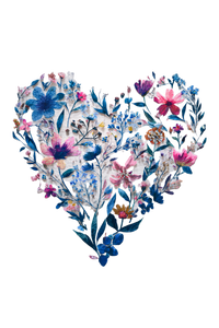 Floral Heart Outline Vinyl Car Decal Sticker – Waterproof & UV-Resistant 8.96"
