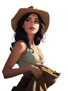 Woman Picking Corn Chips Vinyl Car Decal Sticker – Waterproof & UV-Resistant 8.213333333333333"