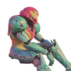 Vaporwave Samus Vinyl Car Decal Sticker – Waterproof & UV-Resistant 3.4133333333333336"