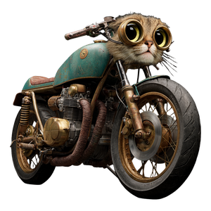 Cat Motorcycle Vinyl Car Decal Sticker – Waterproof & UV-Resistant 6.826666666666667"