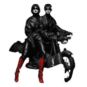 Models On Motorcycle Vinyl Car Decal Sticker – Waterproof & UV-Resistant 3.4133333333333336"