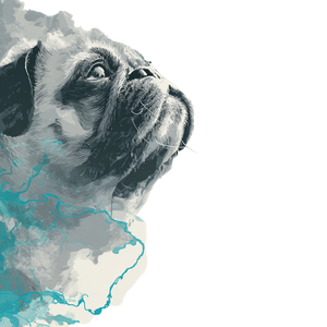 Abstract Pug Puppy Vinyl Car Decal Sticker – Waterproof & UV-Resistant 3.4133333333333336"