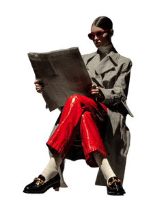 Woman Reading Newspaper V4 Vinyl Car Decal Sticker – Waterproof & UV-Resistant 8.0"