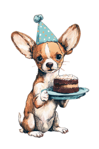 Chihuahua Birthday Cake Vinyl Car Decal Sticker – Waterproof & UV-Resistant 4.4