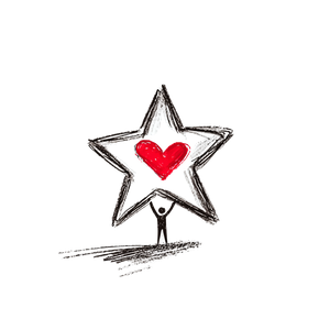 Red Heart Star Vinyl Car Decal Sticker – Waterproof & UV-Resistant 3.4133333333333336"