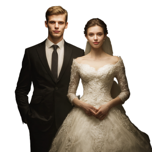 Wedding Couple Portrait V15 Vinyl Car Decal Sticker – Waterproof & UV-Resistant 6.826666666666667"