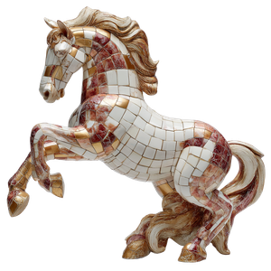 Tiled Horse Sculpture Vinyl Car Decal Sticker – Waterproof & UV-Resistant 3.4133333333333336"