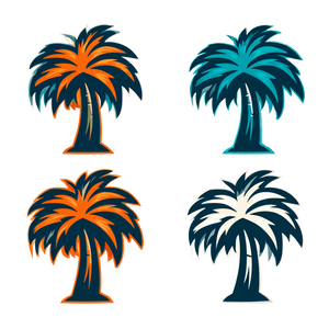 Palm Tree Mascot Vinyl Car Decal Sticker – Waterproof & UV-Resistant 3.4133333333333336"