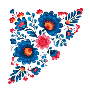 Polish Folk Flowers Vinyl Car Decal Sticker – Waterproof & UV-Resistant 3.4133333333333336"