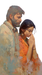 Praying Couple Bliss Vinyl Car Decal Sticker – Waterproof & UV-Resistant 4.8533333333333335"