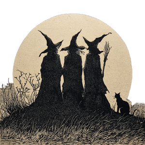 Witches With Cat Vinyl Car Decal Sticker – Waterproof & UV-Resistant 6.826666666666667"