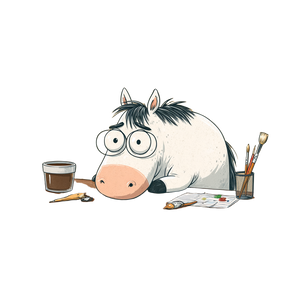 Exhausted Cartoon Pony Vinyl Car Decal Sticker – Waterproof & UV-Resistant 3.4133333333333336"