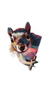 Pop Art Squirrel Vinyl Car Decal Sticker – Waterproof & UV-Resistant 9.706666666666667"