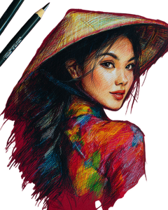 Vietnamese Woman Portrait V5 Vinyl Car Decal Sticker – Waterproof & UV-Resistant 4.0"