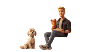 Ken And Dog Vinyl Car Decal Sticker – Waterproof & UV-Resistant 2.72"