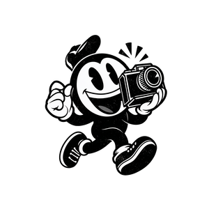 Happy Camera Mascot Vinyl Car Decal Sticker – Waterproof & UV-Resistant 6.826666666666667"