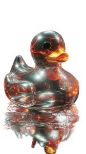 Glowing Pool Duck Vinyl Car Decal Sticker – Waterproof & UV-Resistant 9.706666666666667"