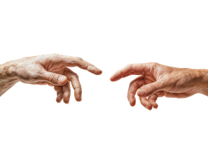 Hands Nearly Touching V2 Vinyl Car Decal Sticker – Waterproof & UV-Resistant 6.1866666666666665"
