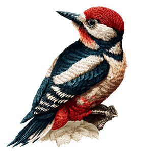 Woodpecker Embroidery Vinyl Car Decal Sticker – Waterproof & UV-Resistant 6.826666666666667"