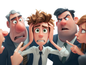 Embarrassed Office Worker V3 Vinyl Car Decal Sticker – Waterproof & UV-Resistant 3.0933333333333333"