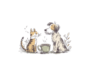 Cat And Dog Discussion Vinyl Car Decal Sticker – Waterproof & UV-Resistant 6.613333333333333"