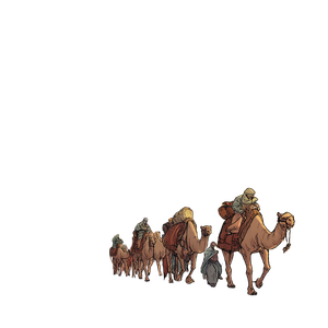 Desert Caravan Merchants Vinyl Car Decal Sticker – Waterproof & UV-Resistant 3.4133333333333336"