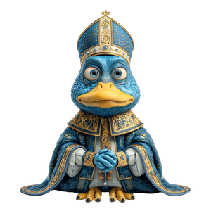Cartoon Pope Duck Vinyl Car Decal Sticker – Waterproof & UV-Resistant 6.826666666666667"