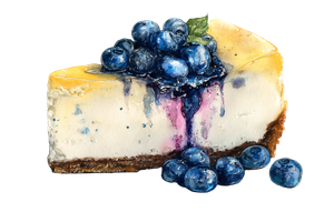 Blueberry Cheesecake Drawing Vinyl Car Decal Sticker – Waterproof & UV-Resistant 5.97333333333333