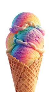 Rainbow Ice Cream Cone V2 Vinyl Car Decal Sticker – Waterproof & UV-Resistant 4.8533333333333335"