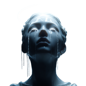 Angelic Weeping Woman Vinyl Car Decal Sticker – Waterproof & UV-Resistant 3.4133333333333336"