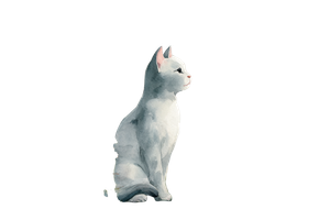 Gray Cat Painting V3 Vinyl Car Decal Sticker – Waterproof & UV-Resistant 2.986666666666667"