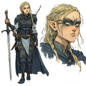 Elven Spellblade Warrior Vinyl Car Decal Sticker – Waterproof & UV-Resistant 3.4133333333333336"