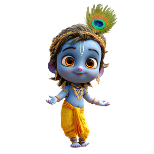 Little Krishna Illustration V2 Vinyl Car Decal Sticker – Waterproof & UV-Resistant 6.826666666666667"