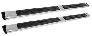 Premier 6 Inch Oval Straight Nerf Bar | Stainless Steel with Step Pads | Polished Finish