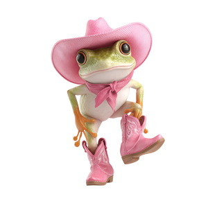Cartoon Frog Cowboy Vinyl Car Decal Sticker – Waterproof & UV-Resistant 6.826666666666667"
