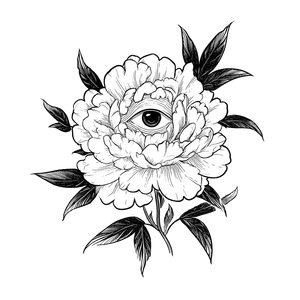 Peony Eye Flower Vinyl Car Decal Sticker – Waterproof & UV-Resistant 3.4133333333333336"