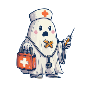 Ghost Nurse Halloween Vinyl Car Decal Sticker – Waterproof & UV-Resistant 3.4133333333333336"