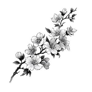 Cherry Blossom Branch V48 Vinyl Car Decal Sticker – Waterproof & UV-Resistant 6.826666666666667"
