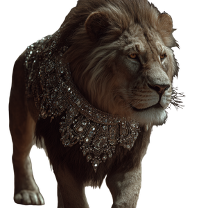 Lion With Diamond Necklace Vinyl Car Decal Sticker – Waterproof & UV-Resistant 6.826666666666667"