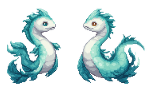 Aquatic Pixel Creature Vinyl Car Decal Sticker – Waterproof & UV-Resistant 2.986666666666667"