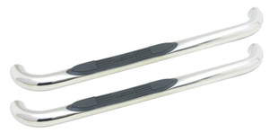 Sturdy Polished Nerf Bar | Fits Ford: F-250 F-350 F-450 F-550 Super Duty | 3 Inch Round, Rocker Panel Mount Sturdy Polished Nerf Bar | Fits Ford: F-250 F-350 F-450 F-550 Super Duty | 3 Inch Round, Rocker Panel Mount