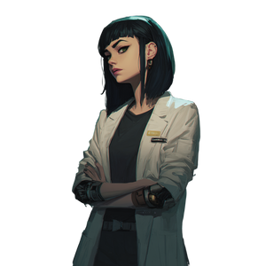 Cyberpunk Scientist Portrait Vinyl Car Decal Sticker – Waterproof & UV-Resistant 3.4133333333333336"