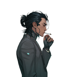 Cyberpunk Netrunner Smoking Vinyl Car Decal Sticker – Waterproof & UV-Resistant 3.4133333333333336"