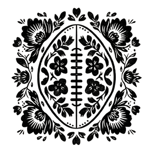 Floral Football Illustration Vinyl Car Decal Sticker – Waterproof & UV-Resistant 6.826666666666667"