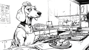 Angry Dachshund Lunchlady Vinyl Car Decal Sticker – Waterproof & UV-Resistant 2.72"