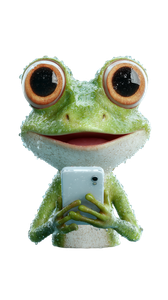 Frog With Phone Vinyl Car Decal Sticker – Waterproof & UV-Resistant 9.706666666666667"